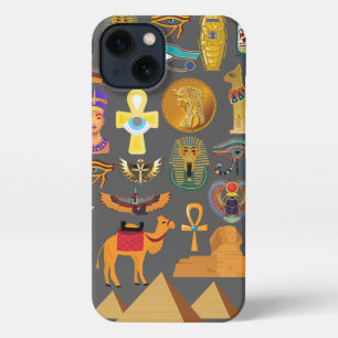 Egyptian Hieroglyphic Symbol Pattern pharaoh      iPhone 13 Case