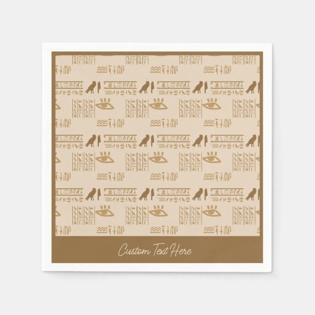 Egyptian Hieroglyphics Ancient Egypt Exotic Napkin (Front)