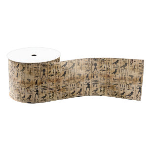 Egyptian hieroglyphics Birds Pattern 2 Grosgrain Ribbon