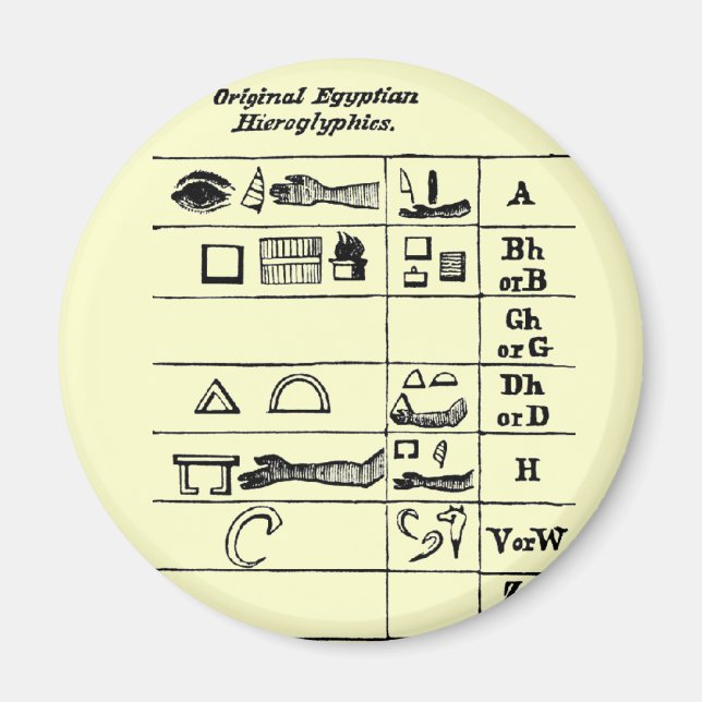 Egyptian Hieroglyphics Magnet (Front)