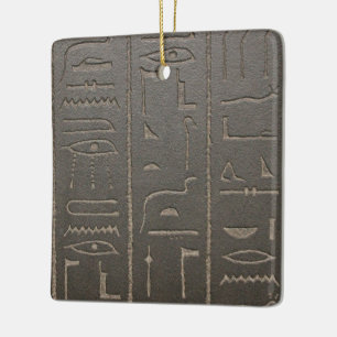 Egyptian Hieroglyphs Ancient Egypt Writing Symbols Ceramic Tree Decoration