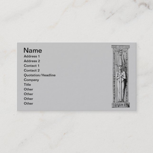 Egyptian Hieroglyphs Business Card (Front)