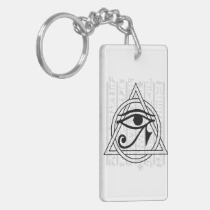 Egyptian Hieroglyphs - Eye of Horus Key Ring