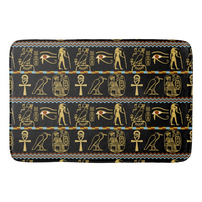 Egyptian Hieroglyphs Eye Of Horus Pattern Bath Mat (Front)