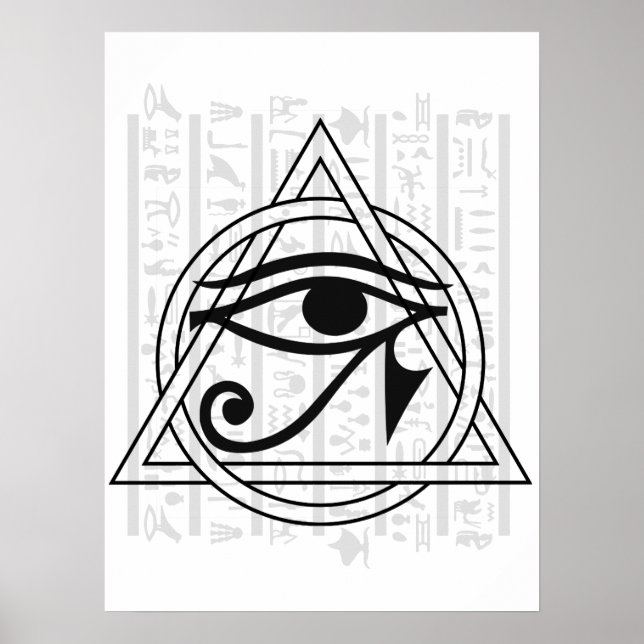 Egyptian Hieroglyphs - Eye of Horus Poster (Front)