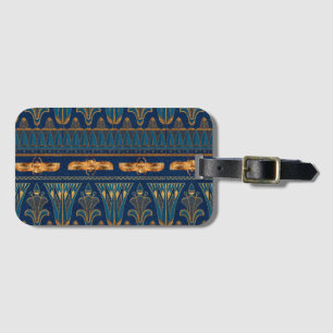 Egyptian Hieroglyphs Gold Beetles Golden Glitter Luggage Tag
