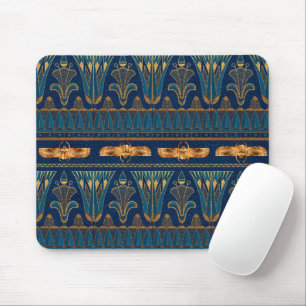 Egyptian Hieroglyphs Gold Beetles Golden Glitter Mouse Pad