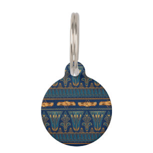 Egyptian Hieroglyphs Gold Beetles Golden Glitter Pet Tag