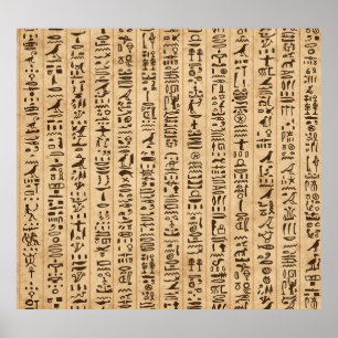 Egyptian Hieroglyphs: Grunge Seamless Magic Poster