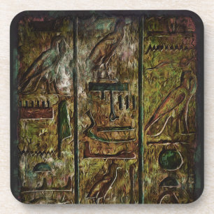 Egyptian Hieroglyphs Symbols Art Coaster