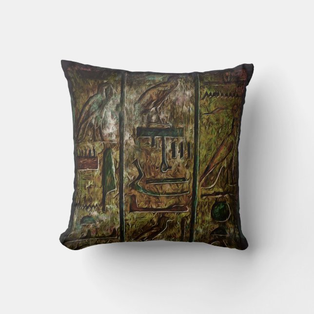 Egyptian Hieroglyphs Symbols Art Cushion (Front)