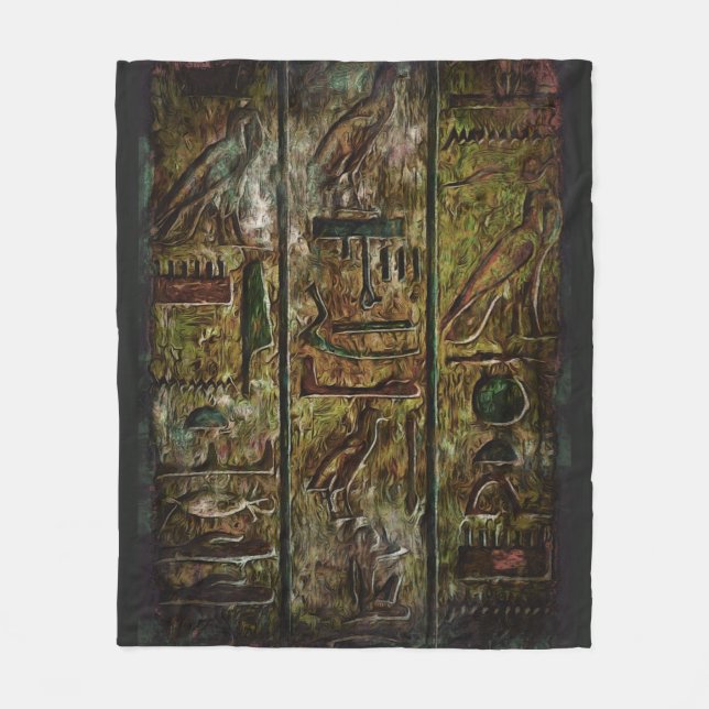 Egyptian Hieroglyphs Symbols Art Fleece Blanket (Front)