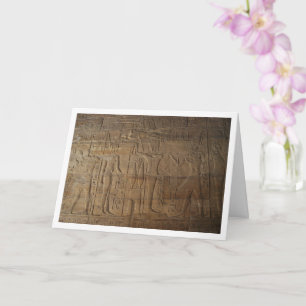 Egyptian Hieroglyphs Wall Background Card