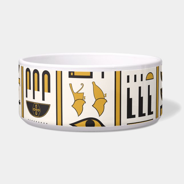 Egyptian Hieroglyphs: Yellow-Black Seamless. (Front)