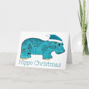 Egyptian Hippo Christmas Holiday Card