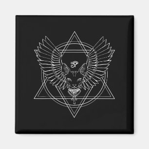 Egyptian Horus Eye And Cat With Wings For Men Wome Magnet