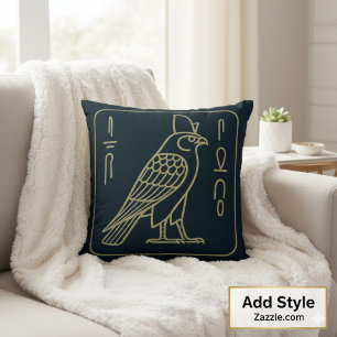 Egyptian Horus Falcon Ancient Hieroglyph Decor Cushion