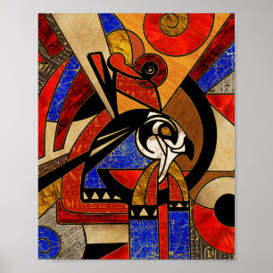 Egyptian Horus Geometric Abstract Poster