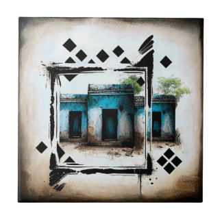 Egyptian huts bauhaus style ceramic tile
