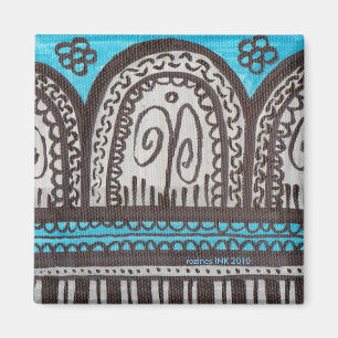 Egyptian Inspired Turquoise and Silver Arches Magnet