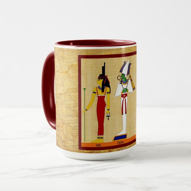 Egyptian, IsIs, Osiris & Horus Mug (Front Left)