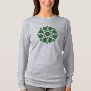 Egyptian islamic design in green and brown T-Shirt