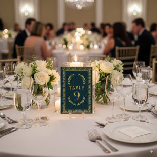Egyptian Laurel & Gold Border – Editable Table Number