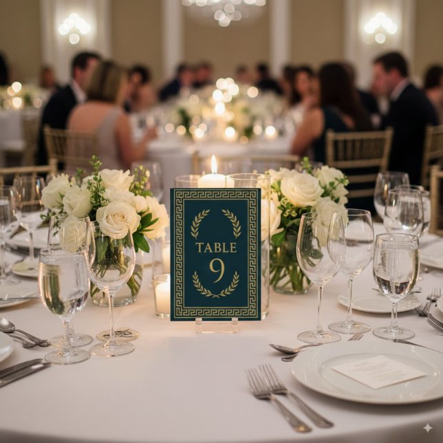 Egyptian Laurel & Gold Border – Editable Table Number (Creator Uploaded)