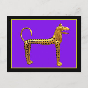 Egyptian Lion Sculpture, Postcard