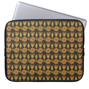 Egyptian Lotus Flower on Black Laptop Sleeve