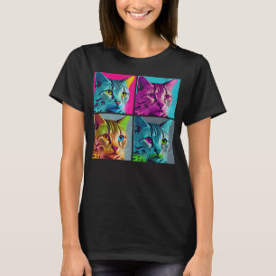 Egyptian Mau Cat Pop Illustration Colourful Animal T-Shirt