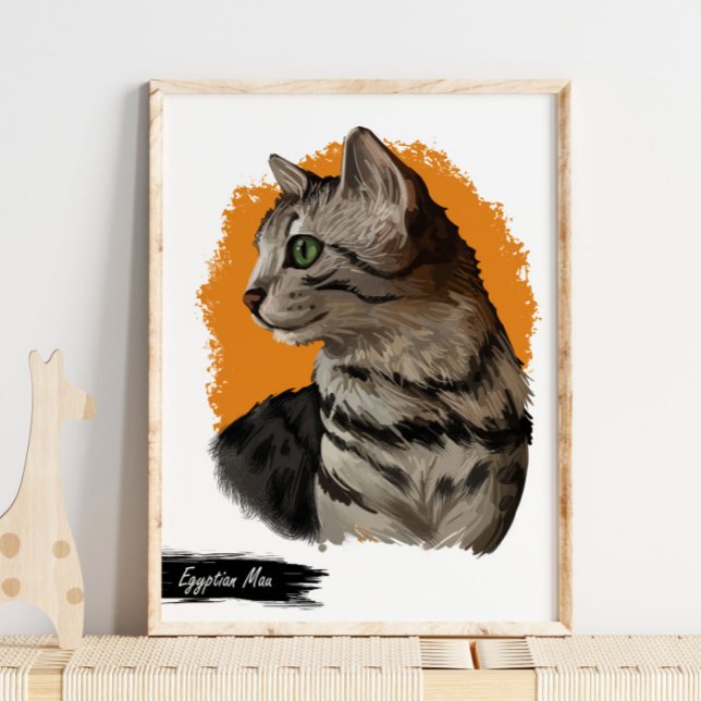 Egyptian Mau Cat Print |Cat Wall Print  (Creator Uploaded)
