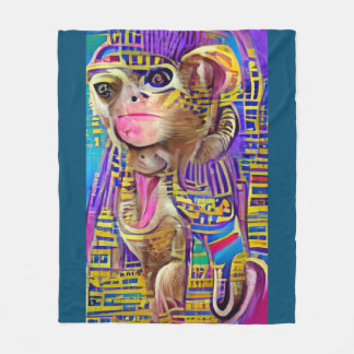 Egyptian Monkey Fleece Blanket