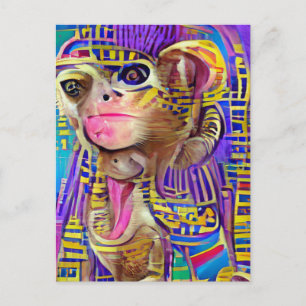 Egyptian Monkey Jigsaw Postcard