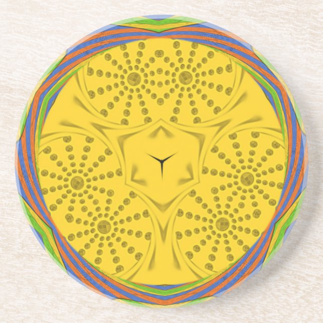 Egyptian Motif Art Print Chequered Frame Design Coaster (Front)