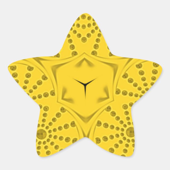 Egyptian Motif Art Print Chequered Frame Design Star Sticker (Front)