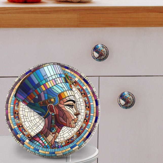 Egyptian Nefertiti -Mosaic Art Ceramic Knob (Creator Uploaded)