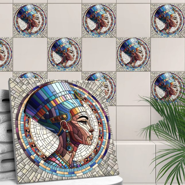Egyptian Nefertiti -Mosaic Art Ceramic Tile (Creator Uploaded)