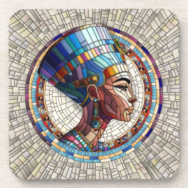 Egyptian Nefertiti -Mosaic Art Coaster (Front)