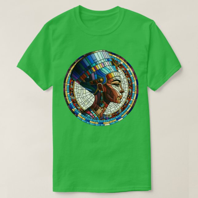 Egyptian Nefertiti Mosaic Art T-Shirt (Design Front)