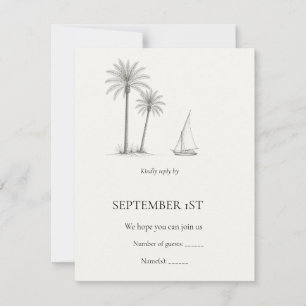 Egyptian Nile Palm and Felucca RSVP Card