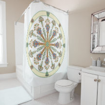 Egyptian Nouveau Lotus Mandala Shower Curtain