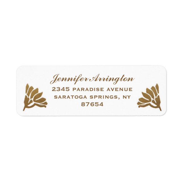 Egyptian Nouveau Wedding Labels (Gold & White) I (Front)