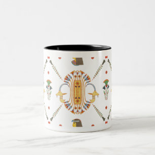 Egyptian ornamental seamless pattern Two-Tone coffee mug