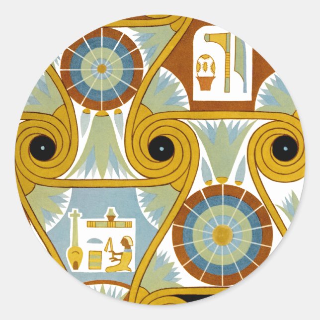 Egyptian Ornamnet #1 at Emporio Moffa Classic Round Sticker (Front)