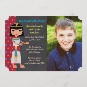 Egyptian pharaoh  birthday Party photo invitation