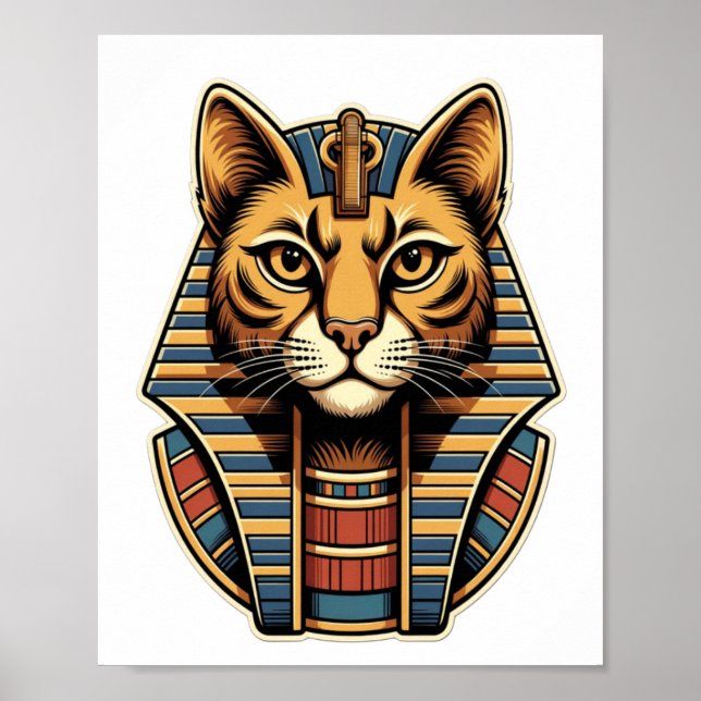 Egyptian Pharaoh Cat Poster – Ancient Egypt Wall A (Front)