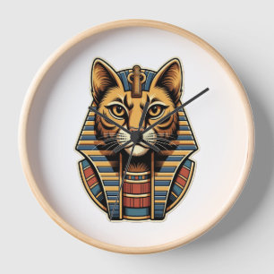 Egyptian Pharaoh Cat Wall Clock