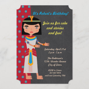Egyptian pharaoh dance birthday Party invitation