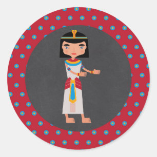 Egyptian pharaoh dance kids birthday Party Classic Round Sticker